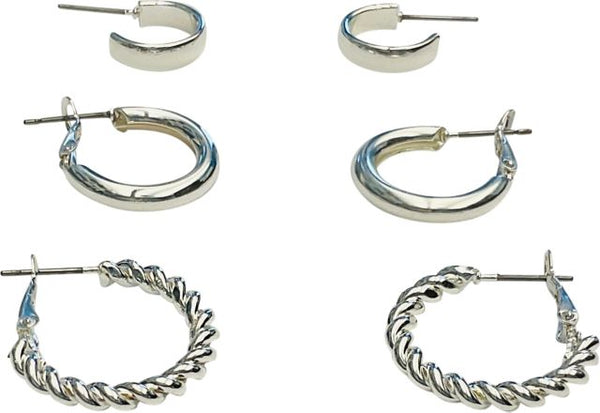 EAR TRIO SMALL HOOPS SILVER